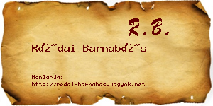 Rédai Barnabás névjegykártya